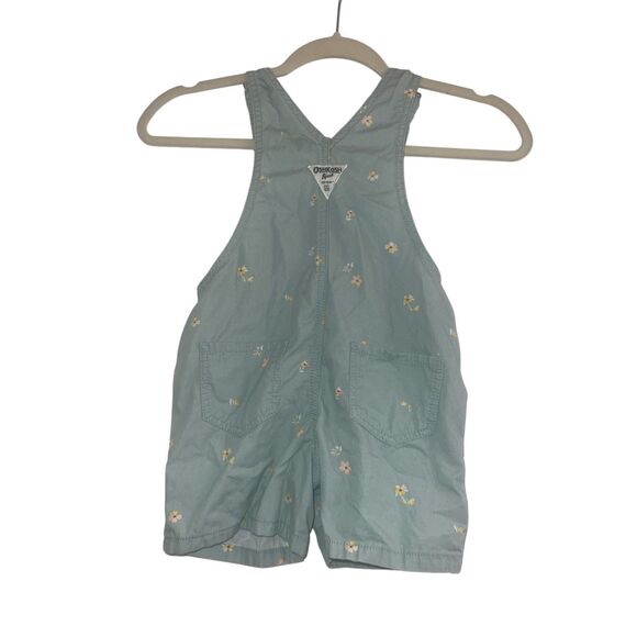 ✨OshKosh B'gosh® Toddler Girls Green Floral Sz 4T Shortall✨ - Picture 3 of 9
